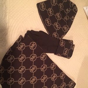 Michael Kors scarf, glove and hat set